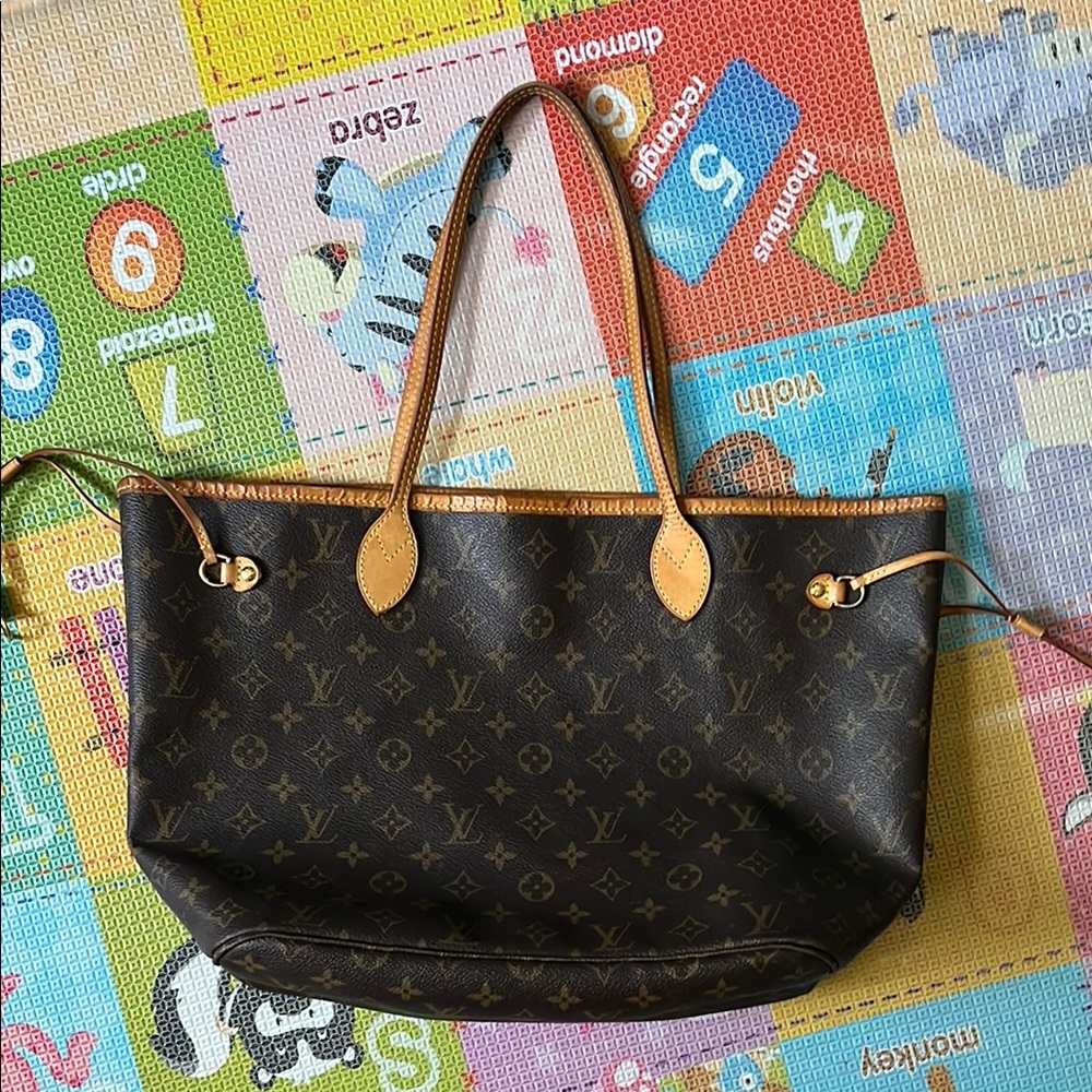 Louis Vuitton Brown Tan Crossbody Bag neverfull MM siE